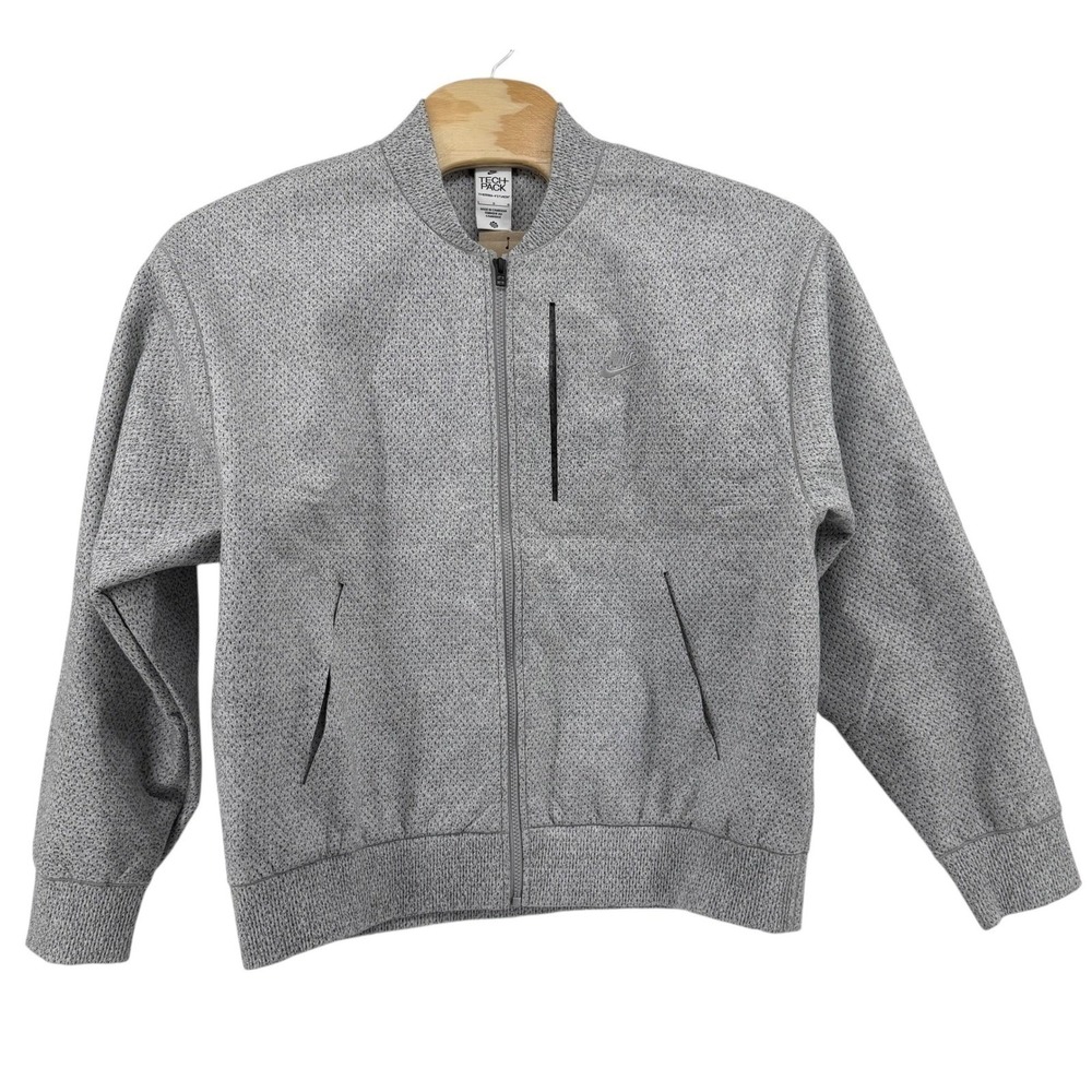 NWT Nike Tech Pack Therma Fit Forward Bomber Jacket Mens Sz Large Gray Full Zip